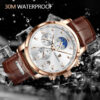 LIGE MEN LUXURY LEATHER QUARTZ CHRONOGRAPH MILITARY WRISTWATCH - Image 3
