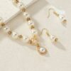 VINTAGE DESIGN FAUX PEARL NECKLACE & EARRINGS SET - Image 5