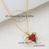 ANGEL WINGS WRAPPED RED HEART ZIRCON PENDANT - Image 3