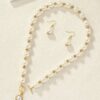 VINTAGE DESIGN FAUX PEARL NECKLACE & EARRINGS SET