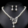 FAUX PEARL FLORAL DROP DECOR JEWELRY SET