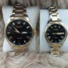 OLEVS LUXURY GOLDEN QUARTZ COUPLE WATERPROOF WRISTWATCH