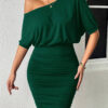 ONE SHOULDER BODYCON ELEGANT SEXY DRESS - Image 2