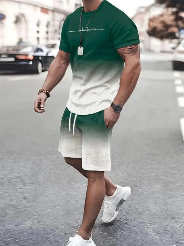 New Men's Summer Short Sleeve T Shirt Set 