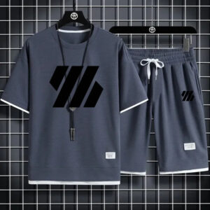 Summer Men's Two Piece Casual T-Shirt and Shorts Set