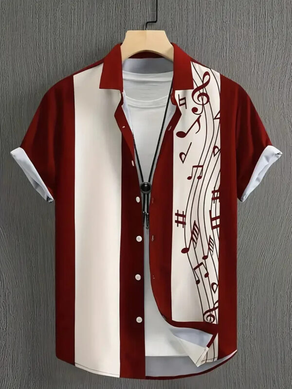 Summer Hawaiian Vintage Floral Print Men's Short Sleeved Shirt - Image 2