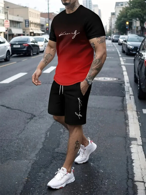New Men's Summer Short Sleeve T Shirt Set  - Image 3