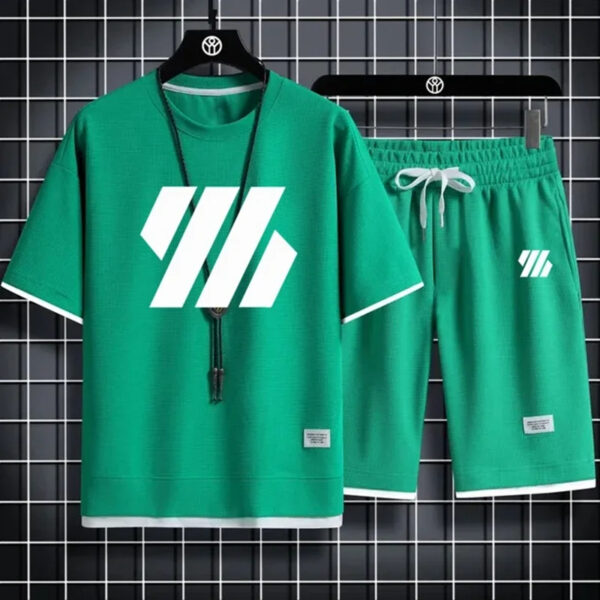 Summer Men's Two Piece Casual T-Shirt and Shorts Set - Image 2