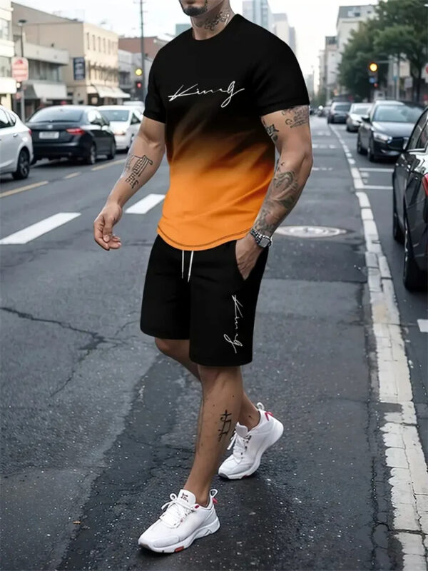 New Men's Summer Short Sleeve T Shirt Set  - Image 4