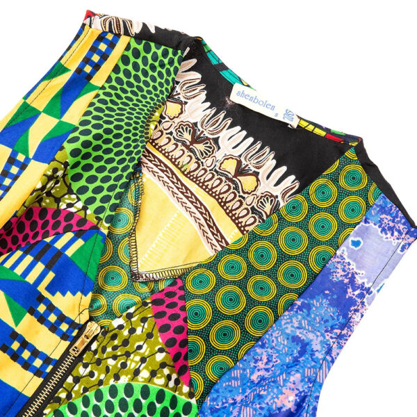 SHENBOLEN SLEEVELESS ANKARA PRINT WOMEN AFRICAN WAX DRESS - Image 2