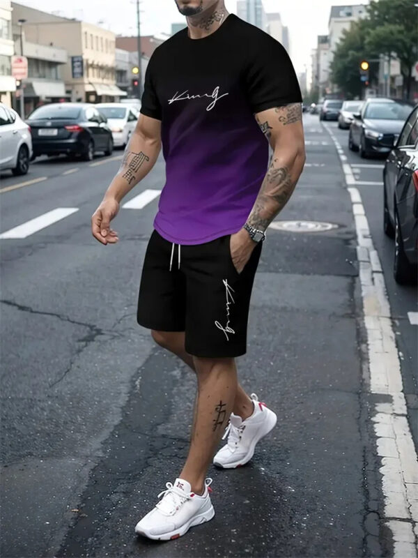New Men's Summer Short Sleeve T Shirt Set  - Image 6