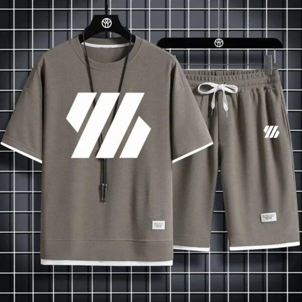 Summer Men's Two Piece Casual T-Shirt and Shorts Set - Image 3