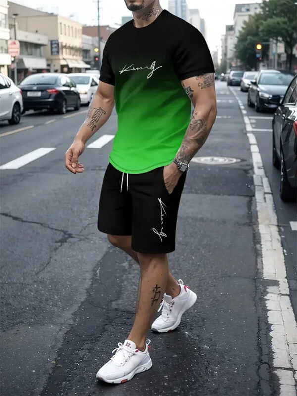 New Men's Summer Short Sleeve T Shirt Set  - Image 5