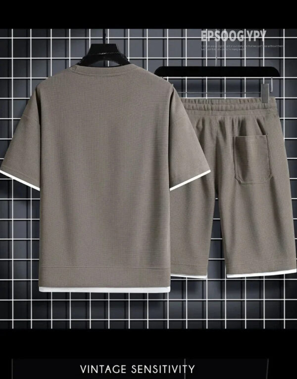 Summer Men's Two Piece Casual T-Shirt and Shorts Set - Image 4