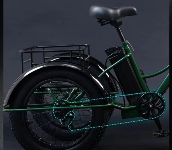 48V 18AH 7-SPEED TRANSMISSION POWERFUL 24 INCH ELECTRIC TRICYCLE - Image 8