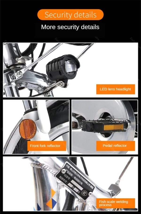 TWO WHEELS 20 INCH 48V 350W 240W RANGE 80KM POWERFUL ELECTRIC BIKE - Image 7