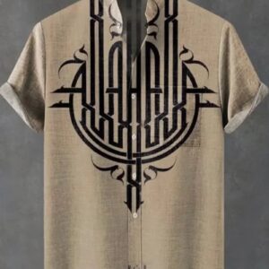 CASUAL SHORT SLEEVE PATTERN SHIRT