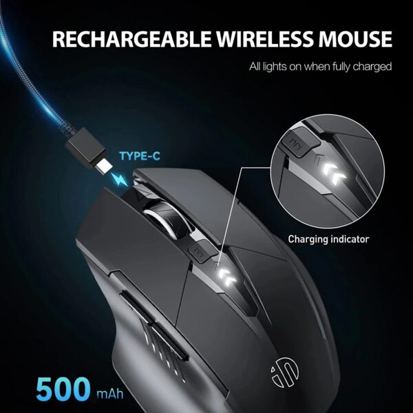 INPHIC A1 BLUETOOTH MOUSE RECHARGEABLE 2.4G WIRELESS MOUSE