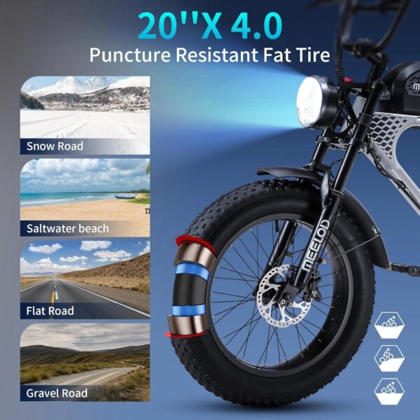 1200W PEAK POWER BRUSHLESS MOTOR 48V 20AH REMOVABLE BATTERY EBIKE - Image 3