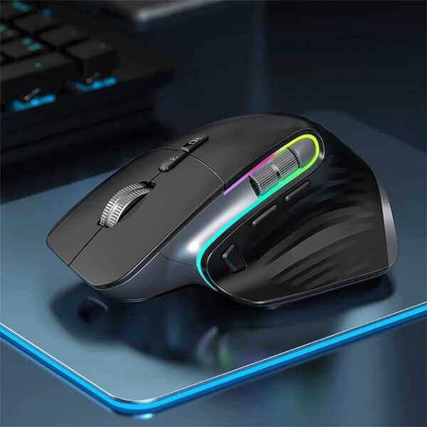PHONEPACE 2.4G WIRELESS BLUETOOTH RGB RECHARGEABLE ERGONOMIC COMPUTER MOUSE FOR GAMING OFFICE - Image 3