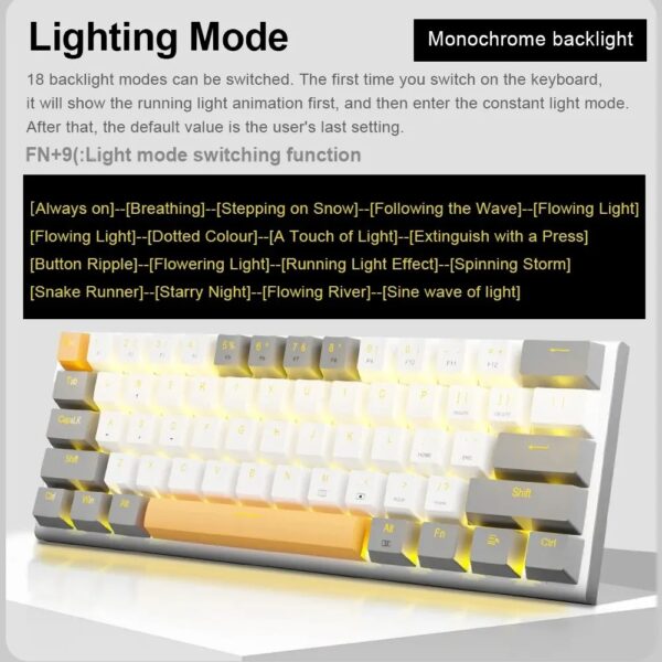 E-YOOSO Z11 USB MECHANICAL GAMING WIRED KEYBOARD - Image 2