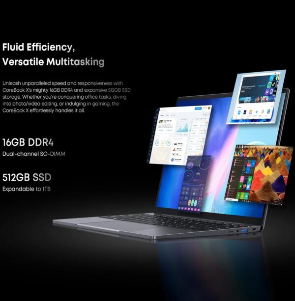 CHUWI 14 INCH FHD SCREEN 16GB RAM 512GB SSD WIFI 6 WINDOWS 11 PC - Image 3