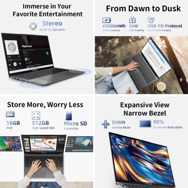 TECLAST F17PLUS 17.3 INCH INTEL N95 16GB RAM 512GB SSD 180° FLIP COMPUTER - Image 2