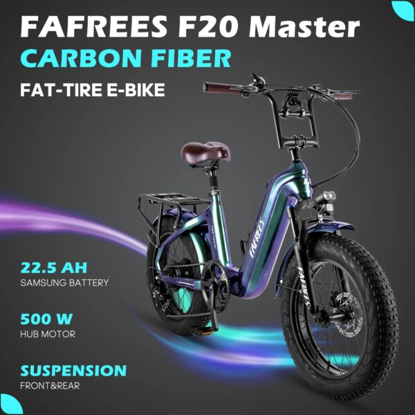 FAFREES F20 MASTER 500W 48V22.5AH 20 INCH OUTDOOR CARBON-FIBER FAT ELECTRIC BIKE - Image 4