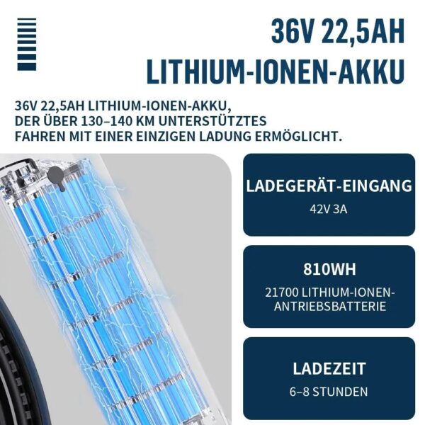VANKEL 700C 250W 36V 22.5AH BATTERY 7-SPEED ELECTRIC BICYCLE - Image 5