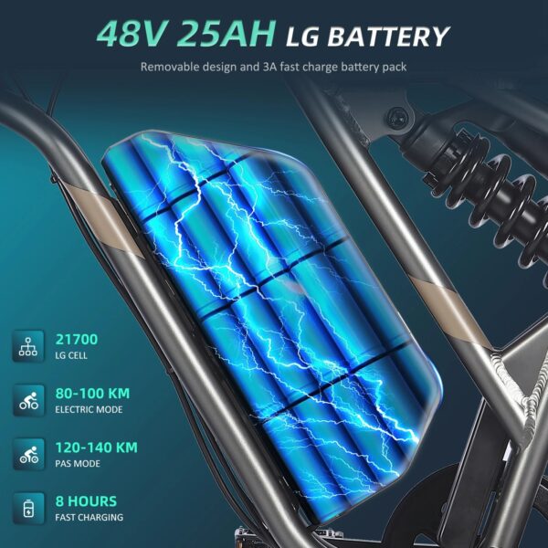 FAFREES F20 ULTRA 750W 48V 25AH OUTDOOR 20"X5.0 FAT EBIKE - Image 3
