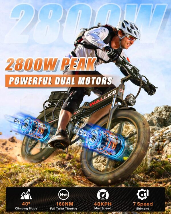 W WALLKE X3 PRO MAX 1500W DUAL MOTOR FOLDING EBIKE