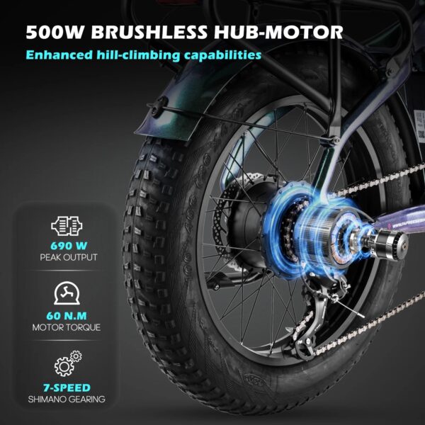 FAFREES F20 MASTER 500W 48V22.5AH 20 INCH OUTDOOR CARBON-FIBER FAT ELECTRIC BIKE - Image 3