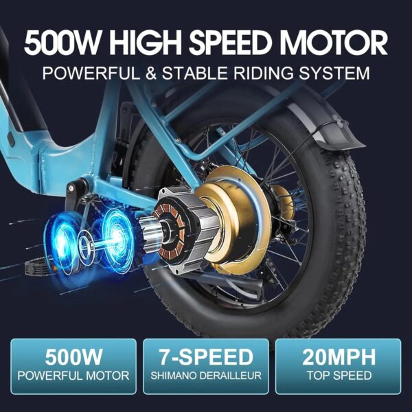 DYU FF500 500W 48V 14AH 32KM/H 20" FAT EBIKE - Image 2