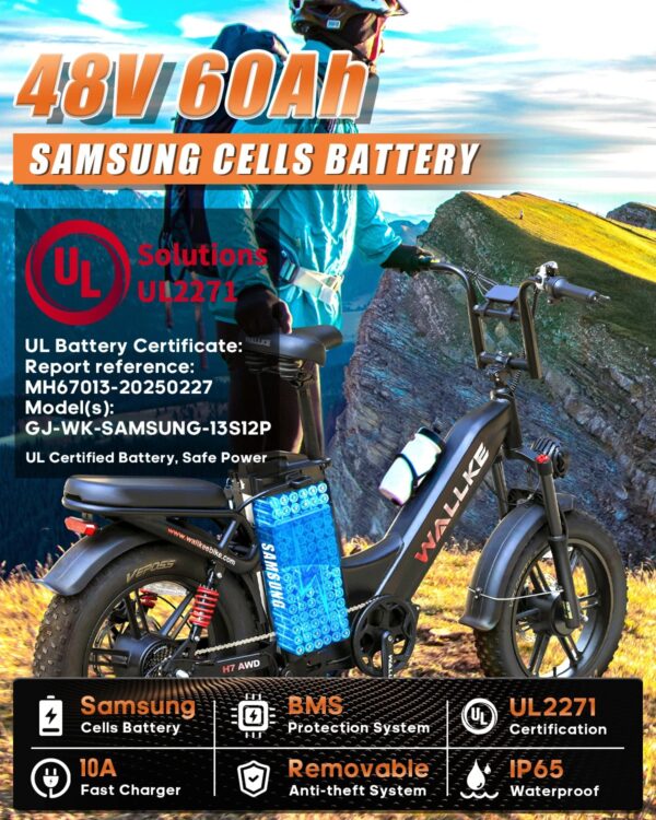 W WALLKE 60AH/40AH 3200W 20*4.0'' FAT TIRE APP CONTROL LONG RANGE EBIKE - Image 2