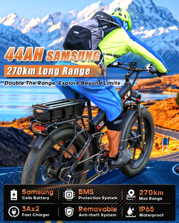 W WALLKE X3 PRO MAX 1500W DUAL MOTOR FOLDING EBIKE - Image 3
