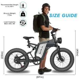 GUNAI 1000W 48V 25AH 20" MOUNTAIN 50KM/H MAX SPEED EBIKE